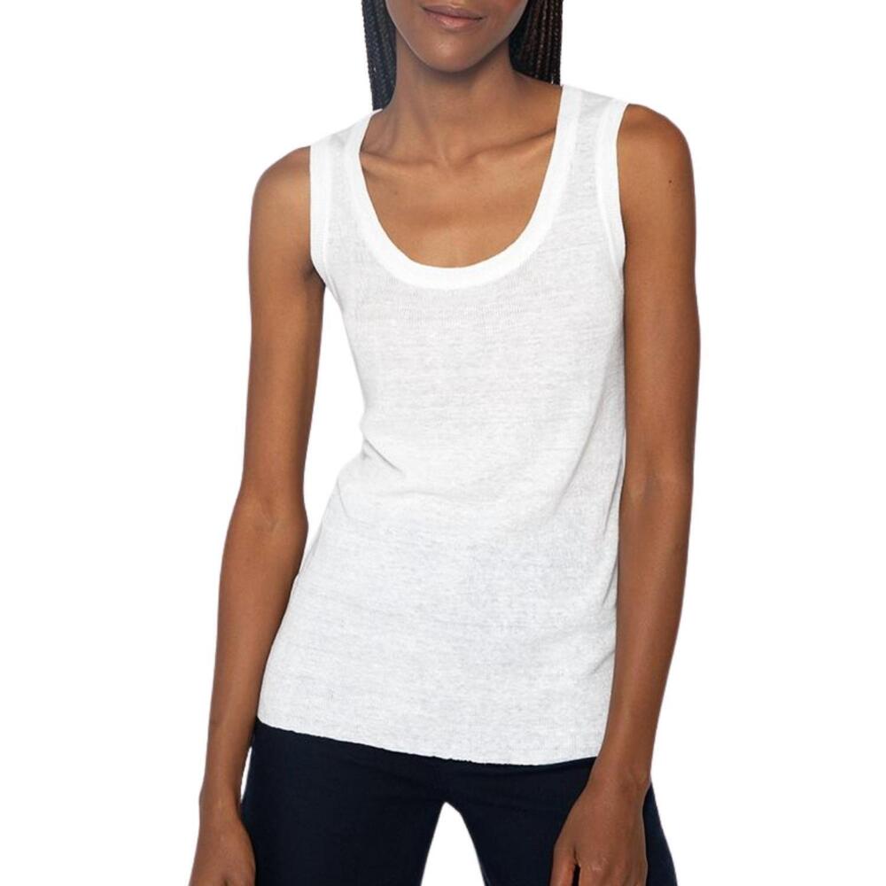 NEW KINROSS rib linen tank in white